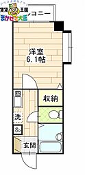 グランピアマンション長崎 1Kの間取図画像