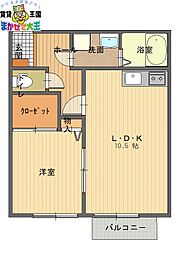 フレンディ・五番館 1LDKの間取図画像
