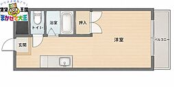 コーポたなかPt6 ワンルームの間取図画像