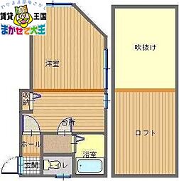 シャトレ西坂公園通 1Kの間取図画像