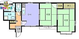 コーポパセオ 2DKの間取図画像