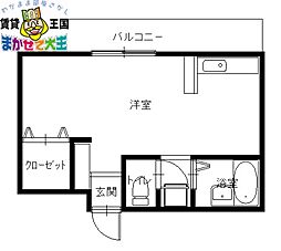 マウントアレンジビル ワンルームの間取図画像