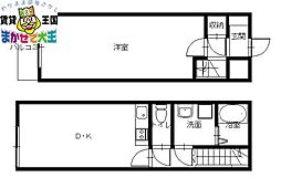 アミティ白木 1DKの間取図画像