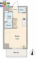 スカイテラス ワンルームの間取図画像