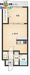 アヴェニール小菅 1LDKの間取図画像