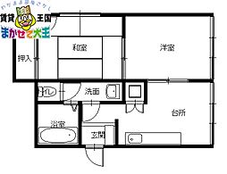 諏訪マンション 2Kの間取図画像