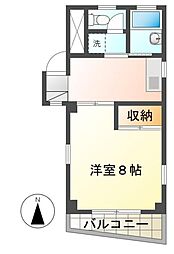 ステーションサイド京王八王子 2階1Kの間取り
