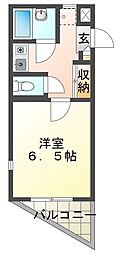 ボナール橋本 3階1Kの間取り