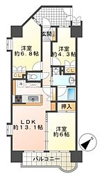 八王子明神町アーバンライフ 3LDKの間取図画像