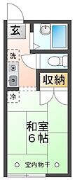 吉野ハイツB ワンルームの間取図画像