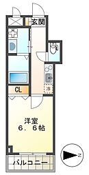 ISグランデ寺町 1Kの間取図画像
