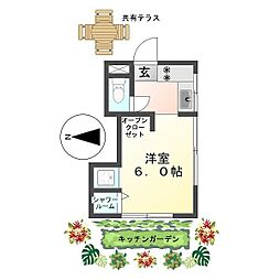 恵明荘 ワンルームの間取図画像