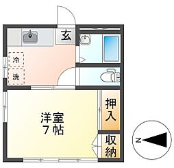 ApricotStage2 1Kの間取図画像