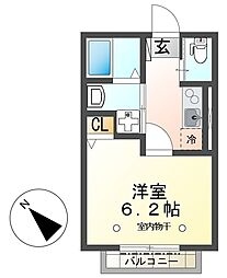 エクセレントビクトリータウン 1Kの間取図画像