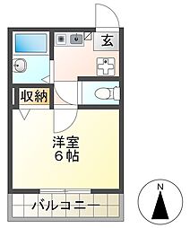 PureStream.comTAKIYAMA 1Kの間取図画像
