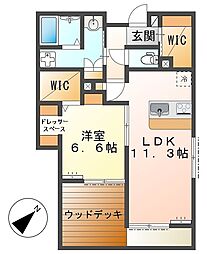ISグランデ南大沢 1LDKの間取図画像
