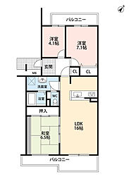 UR都市機構日進香久山杜の街106号棟 3LDKの間取図画像