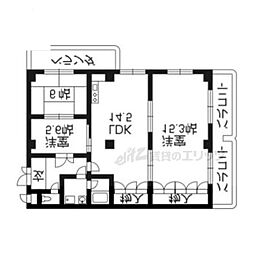 ルシェール西院 4階3LDKの間取り