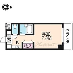 セントガーデン 6階1Kの間取り
