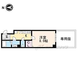 Ｒｅｓｏｎａｎｃｅ西陣 1階1Kの間取り