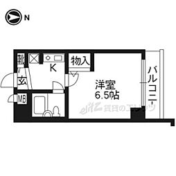 ライオンズマンション西陣南 10階1Kの間取り