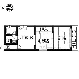 ハイツスガII 3階2DKの間取り
