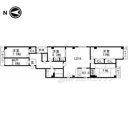 ナベル錦 5階5LDKの間取り
