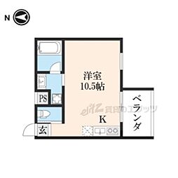ｍａｈｉａ・ＳＵＮ―ＹＯＵ 2階ワンルームの間取り