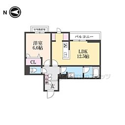 京福電気鉄道嵐山本線 山ノ内駅 徒歩3分の賃貸マンション 2階1LDKの間取り