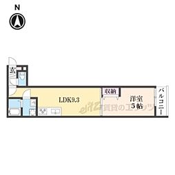 Ｍｉｒｅｉ烏丸五条 3階1LDKの間取り