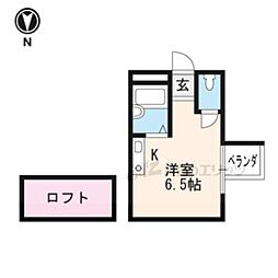ロイヤルハイツコトブキ 4階1Kの間取り