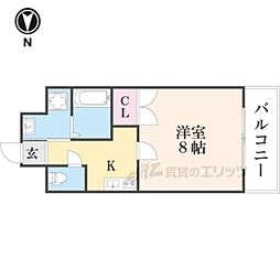 京都市営烏丸線 九条駅 徒歩8分の賃貸マンション 4階1Kの間取り
