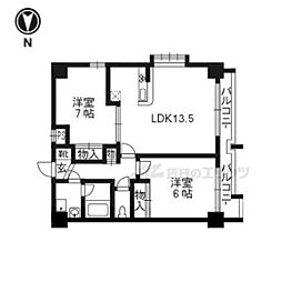 アンシャンテ 9階2LDKの間取り