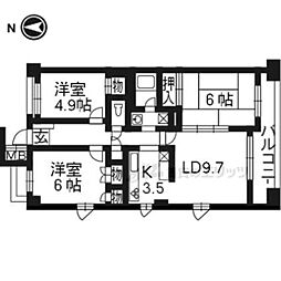 パインフィールド洛西 2階3LDKの間取り