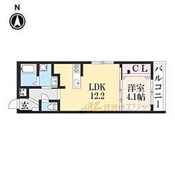 AVENUE堀川六角 2階1LDKの間取り