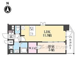 プレサンス十条凛華 5階1LDKの間取り