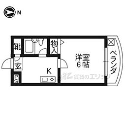 JR東海道・山陽本線 西大路駅 徒歩15分の賃貸マンション 5階1Kの間取り