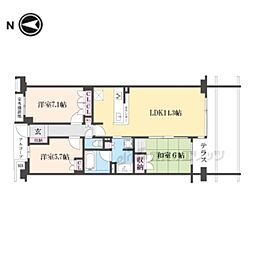 京阪本線 出町柳駅 徒歩7分の賃貸マンション 3階3LDKの間取り