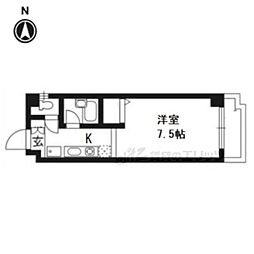 クレスト平野 1Kの間取図画像