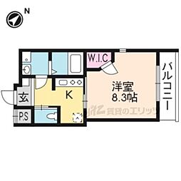 京阪本線 清水五条駅 徒歩12分の賃貸マンション 3階1Kの間取り