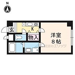 エテルノポッソ 1Kの間取図画像