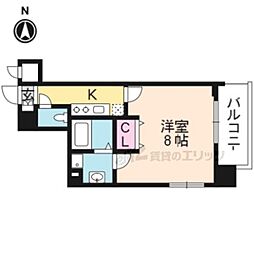 プレサンス祇園宮川町 1階1Kの間取り
