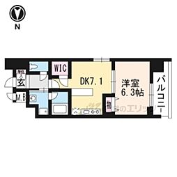 アスヴェル京都烏丸五条5F 5階1DKの間取り