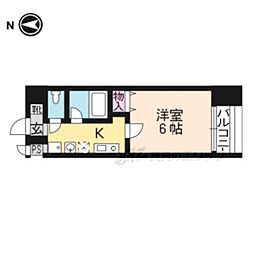 JR東海道・山陽本線 西大路駅 徒歩15分の賃貸マンション 6階1Kの間取り