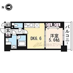 ベラジオ雅び京都西院 6階1DKの間取り