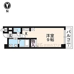 エスト堀川 203 2階1Kの間取り