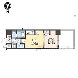 CREST TAPP 京都太秦天神川 dex I 1DKの間取図画像