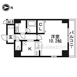 アリュール御池 1Kの間取図画像