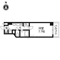 ランドマークシティ京都烏丸五条 1Kの間取図画像