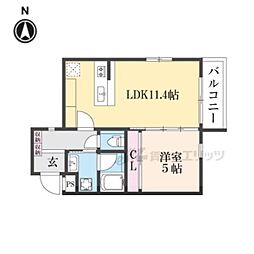 ESTRUTHKYOTOII 1LDKの間取図画像